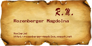 Rozenberger Magdolna névjegykártya